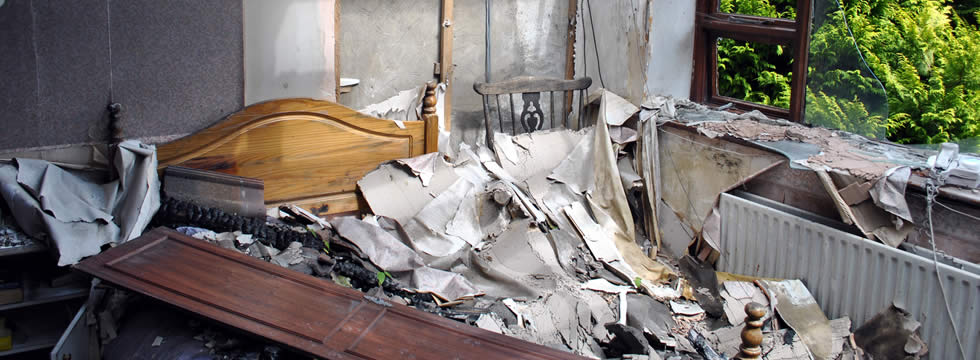 Fire Damage Restoration needed in Bedroom